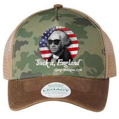 Suck It England Funny 4th Of July George Washington 1776 Legacy Tie Dye Trucker Hat