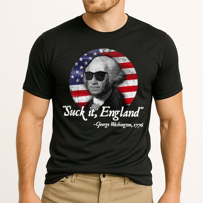 Suck It England Funny 4th Of July George Washington 1776 Cooling Performance Crew T-Shirt