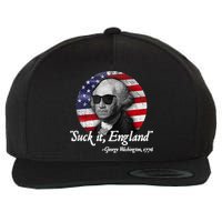 Suck It England Funny 4th Of July George Washington 1776 Wool Snapback Cap