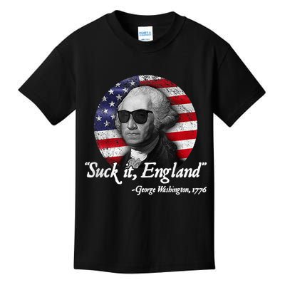 Suck It England Funny 4th Of July George Washington 1776 Kids T-Shirt
