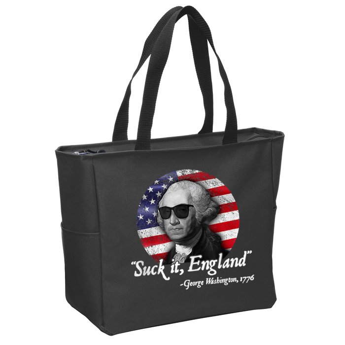 Suck It England Funny 4th Of July George Washington 1776 Zip Tote Bag