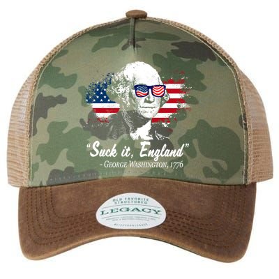 Suck It England Funny 4th Of July George Washington 1776 Legacy Tie Dye Trucker Hat
