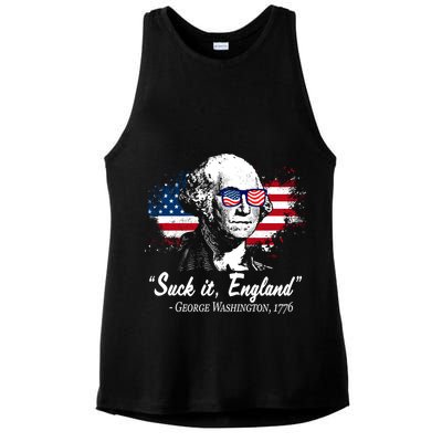 Suck It England Funny 4th Of July George Washington 1776 Ladies PosiCharge Tri-Blend Wicking Tank