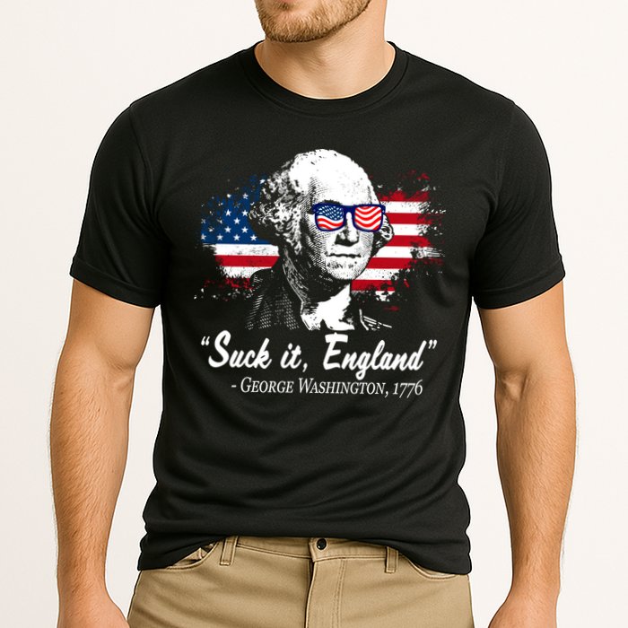Suck It England Funny 4th Of July George Washington 1776 Cooling Performance Crew T-Shirt