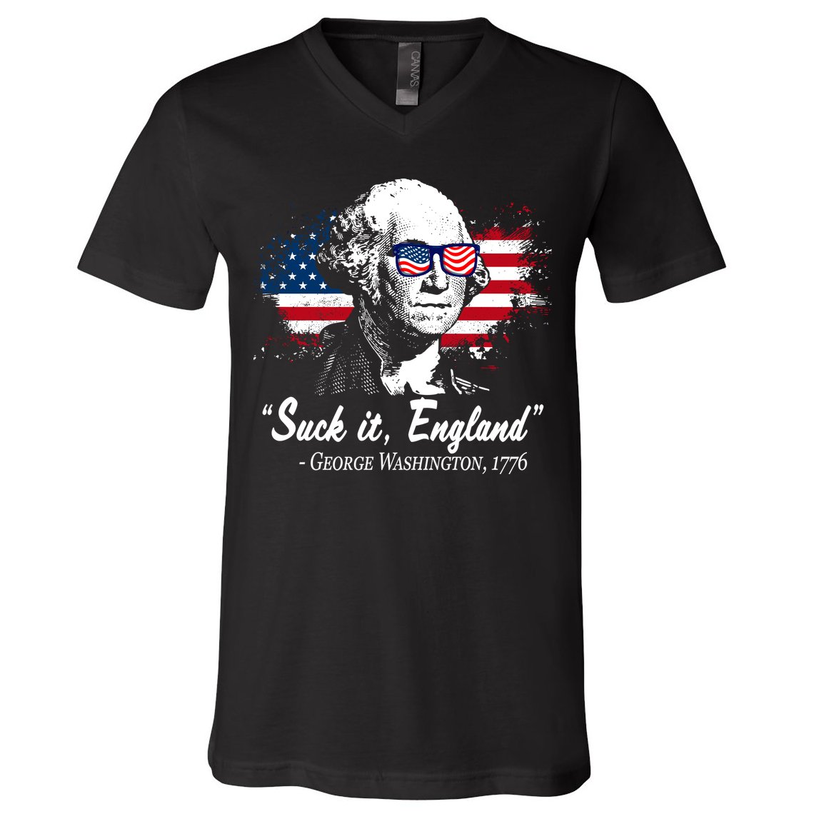 Suck It England Funny 4th Of July George Washington 1776 V-Neck T-Shirt