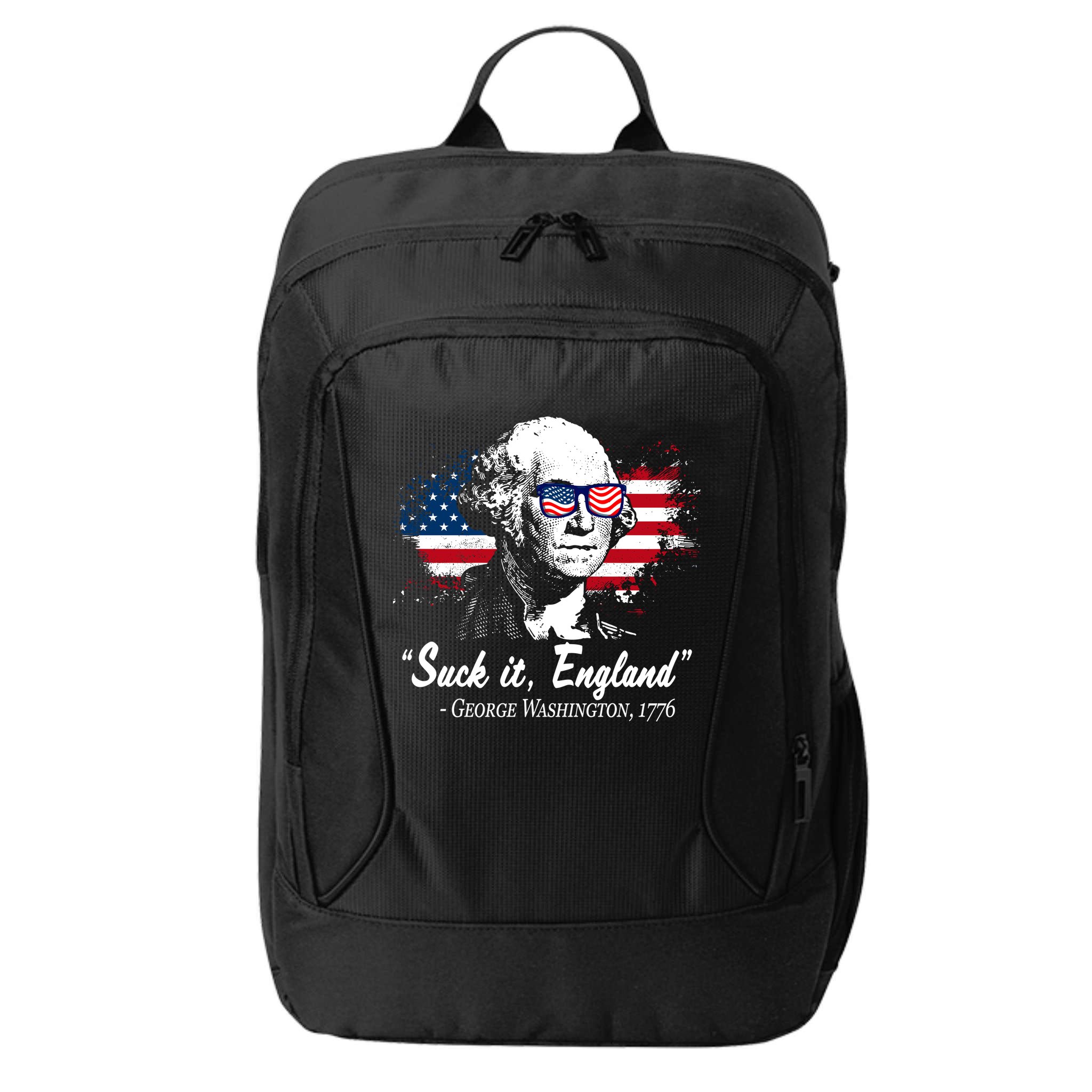 Suck It England Funny 4th Of July George Washington 1776 City Backpack