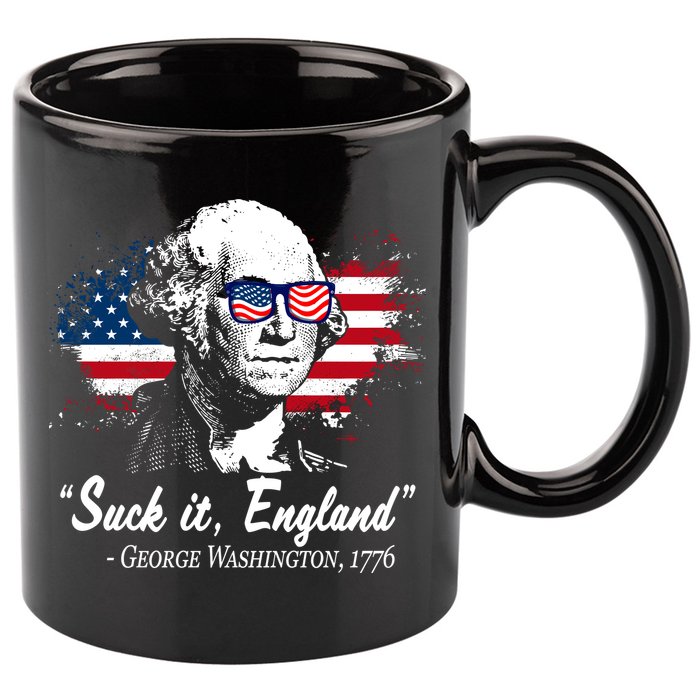 Suck It England Funny 4th Of July George Washington 1776 11oz C Handle Ceramic Mug