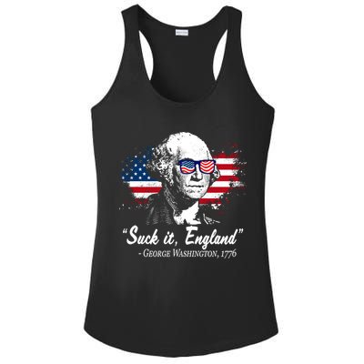 Suck It England Funny 4th Of July George Washington 1776 Ladies PosiCharge Competitor Racerback Tank