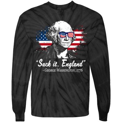 Suck It England Funny 4th Of July George Washington 1776 Tie-Dye Long Sleeve Shirt