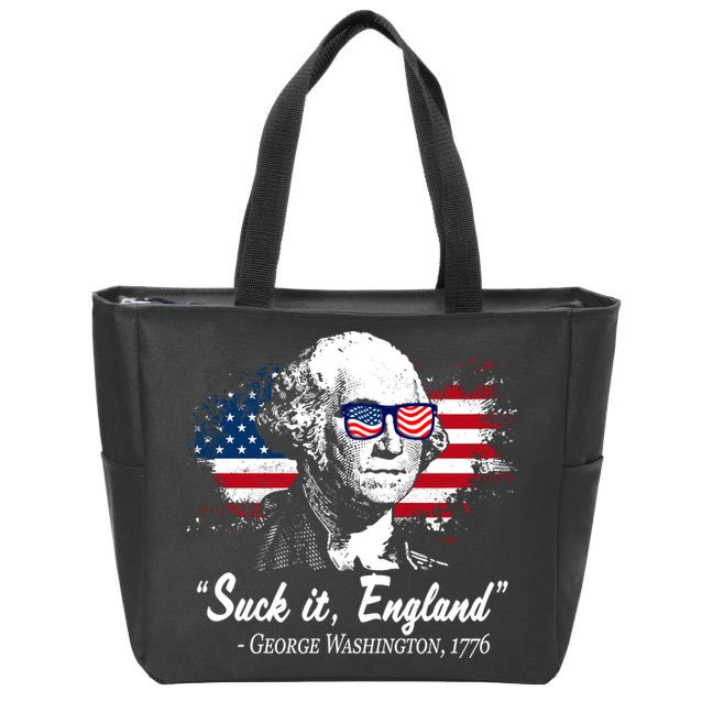 Suck It England Funny 4th Of July George Washington 1776 Zip Tote Bag
