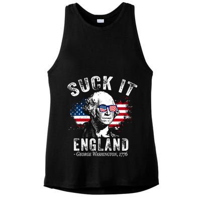 Suck It England Funny 4th Of July George Washington 1776 Ladies PosiCharge Tri-Blend Wicking Tank