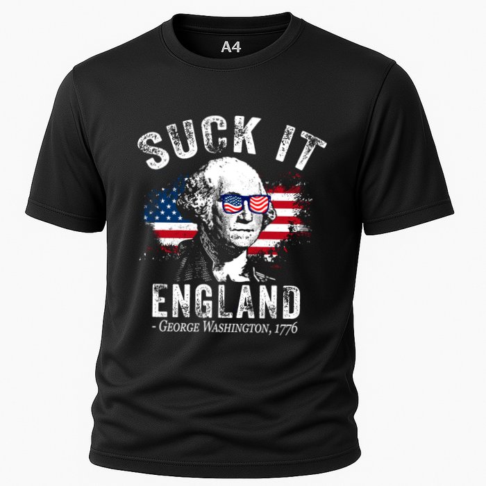 Suck It England Funny 4th Of July George Washington 1776 Cooling Performance Crew T-Shirt