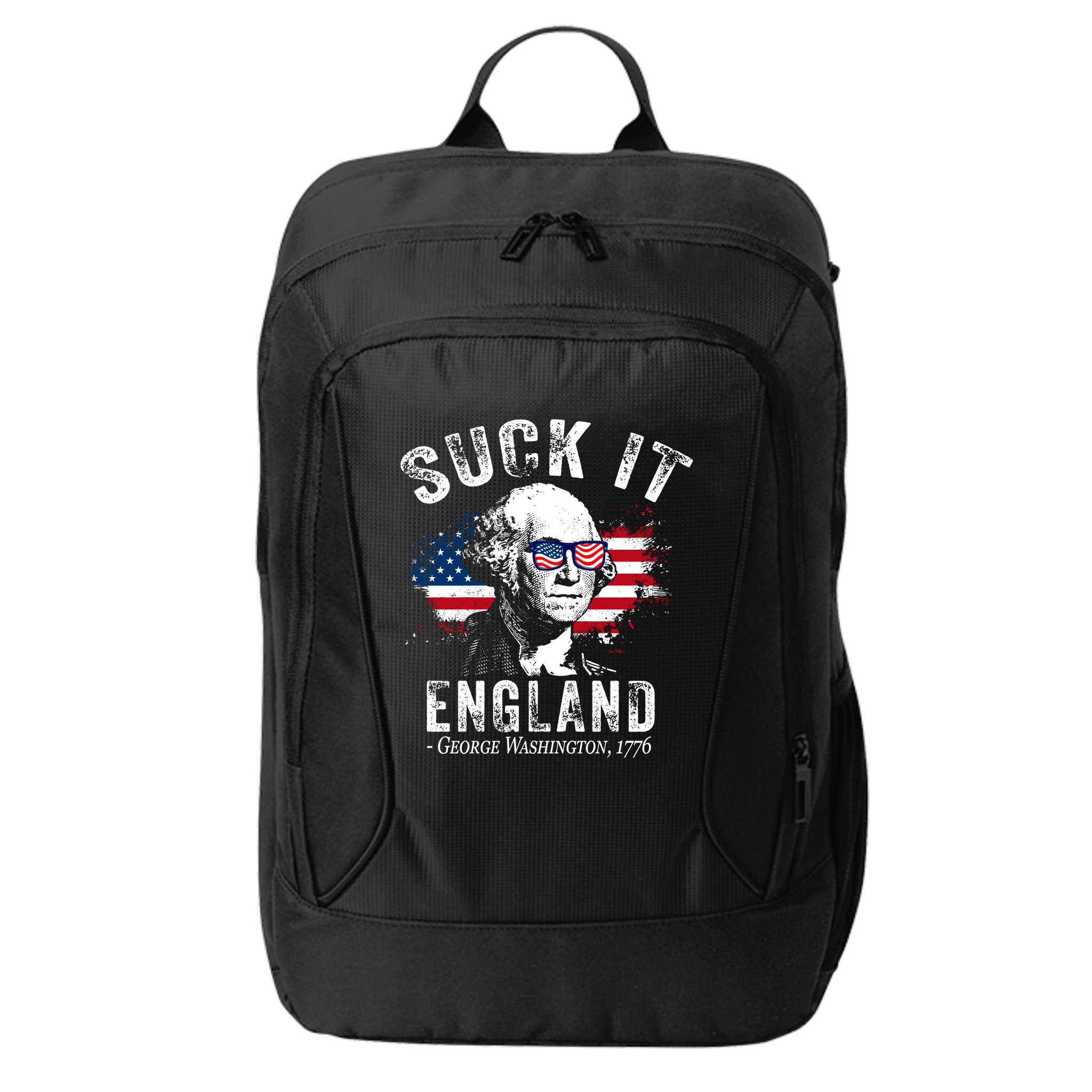 Suck It England Funny 4th Of July George Washington 1776 City Backpack