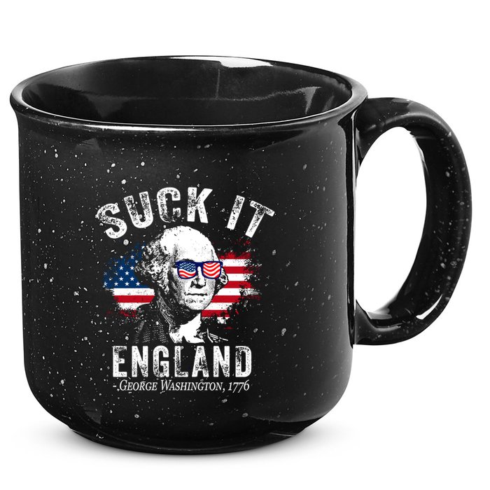 Suck It England Funny 4th Of July George Washington 1776 15oz Campfire Ceramic Mug