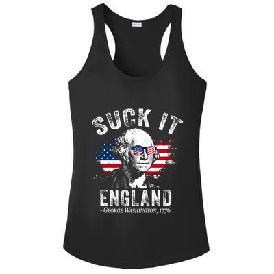 Suck It England Funny 4th Of July George Washington 1776 Ladies PosiCharge Competitor Racerback Tank