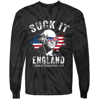 Suck It England Funny 4th Of July George Washington 1776 Tie-Dye Long Sleeve Shirt