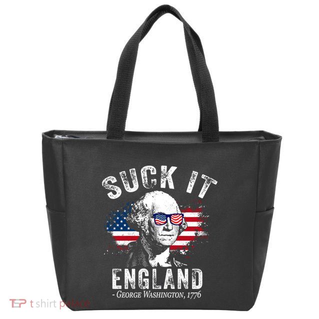 Suck It England Funny 4th Of July George Washington 1776 Zip Tote Bag