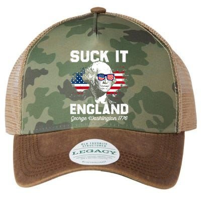 Suck It England Funny 4th Of July George Washington 1776 Legacy Tie Dye Trucker Hat