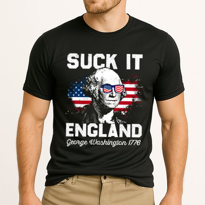Suck It England Funny 4th Of July George Washington 1776 Cooling Performance Crew T-Shirt