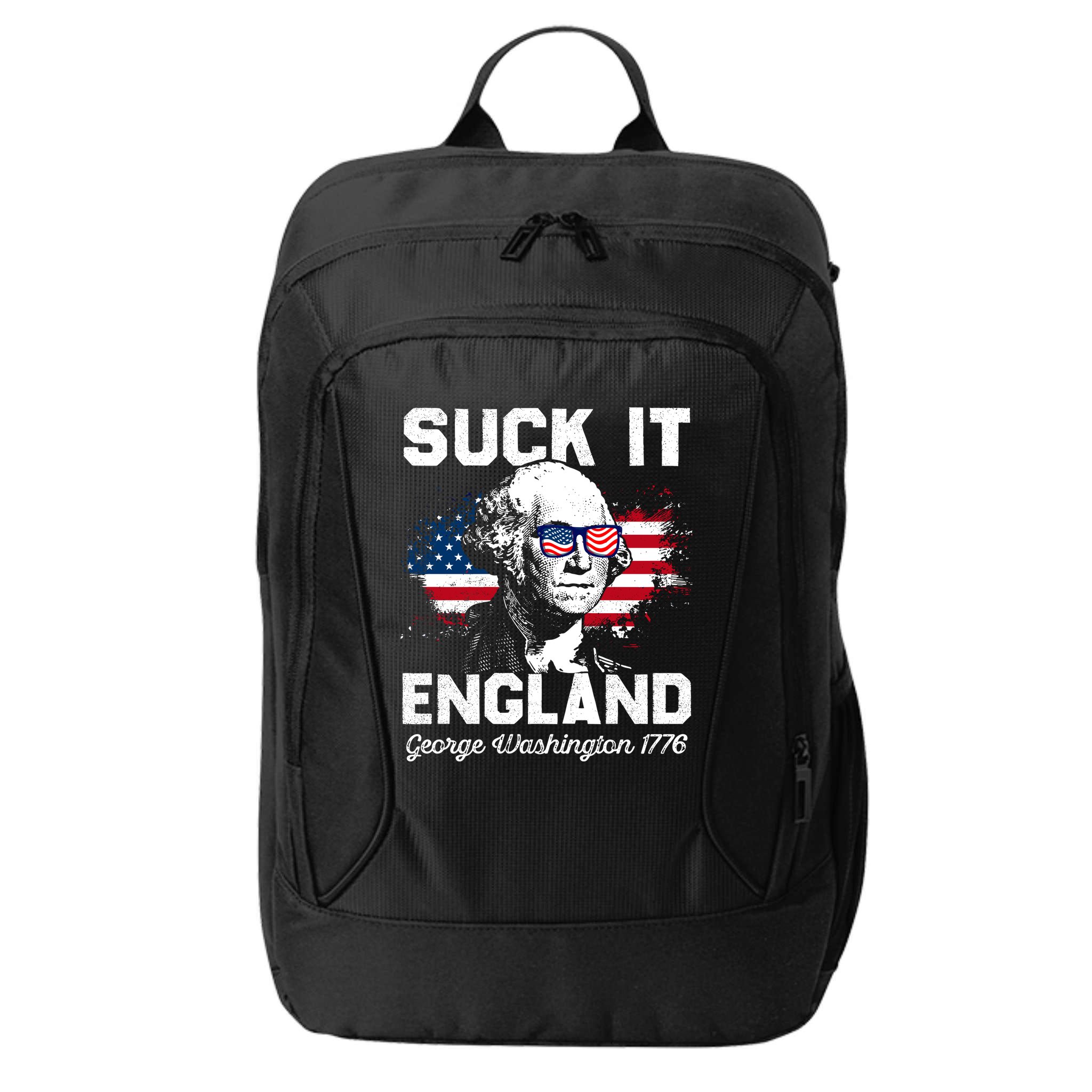 Suck It England Funny 4th Of July George Washington 1776 City Backpack