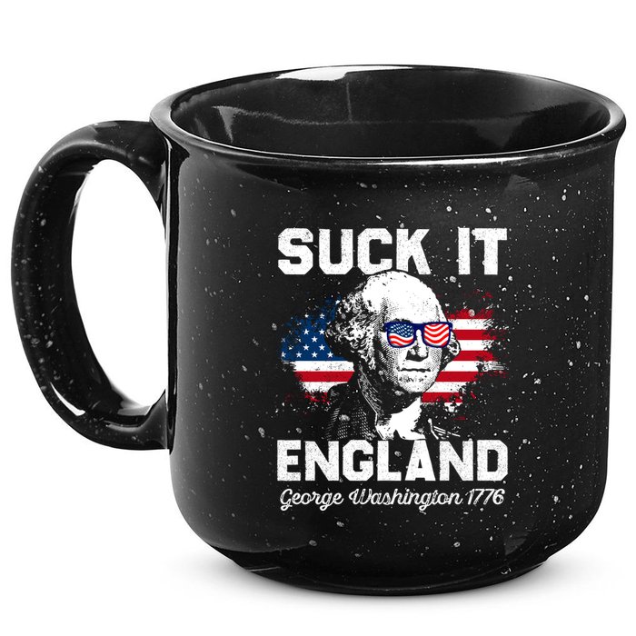 Suck It England Funny 4th Of July George Washington 1776 15oz Campfire Ceramic Mug