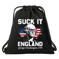 Suck It England Funny 4th Of July George Washington 1776 Drawstring Bag