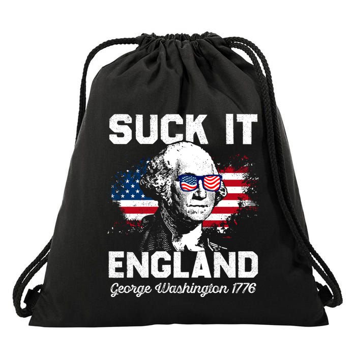 Suck It England Funny 4th Of July George Washington 1776 Drawstring Bag