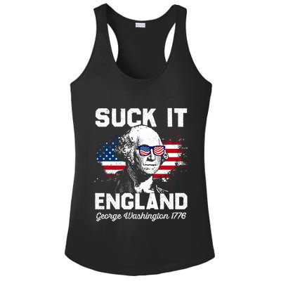 Suck It England Funny 4th Of July George Washington 1776 Ladies PosiCharge Competitor Racerback Tank