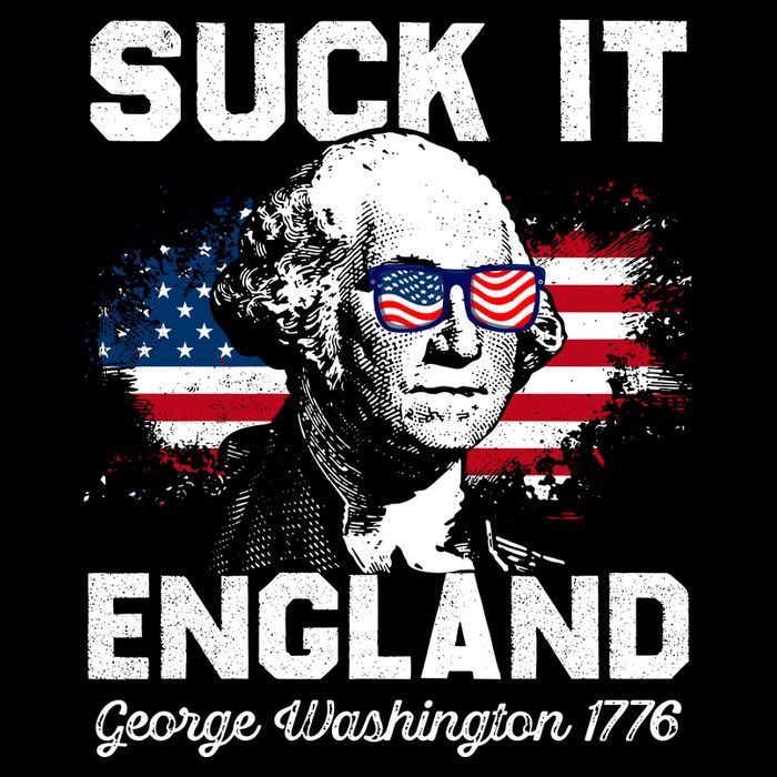 Suck It England Funny 4th Of July George Washington 1776 Cropped Pullover Crew
