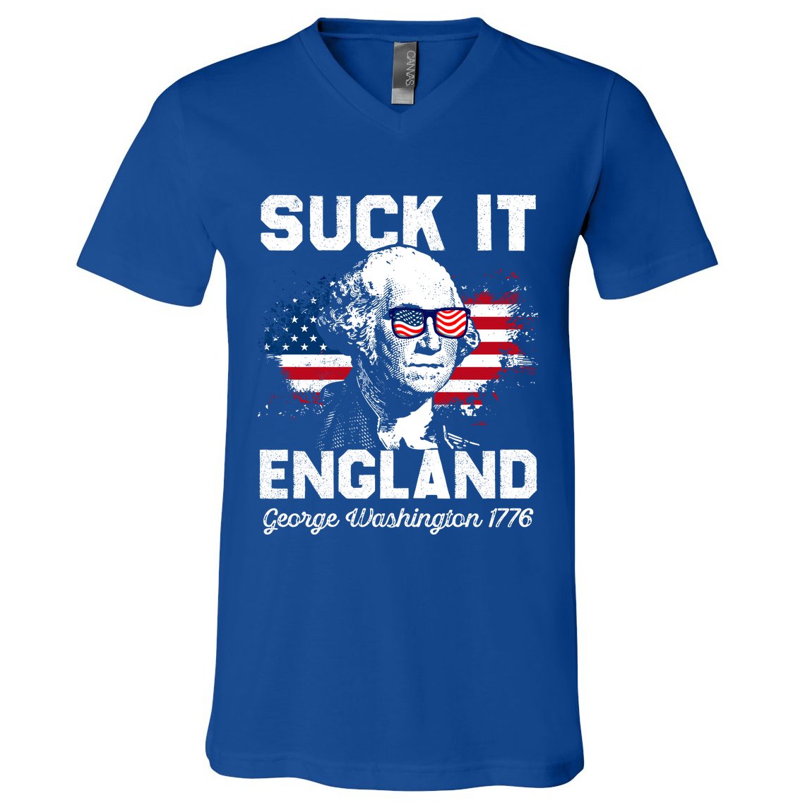 Suck It England Funny 4th Of July George Washington 1776 V-Neck T-Shirt