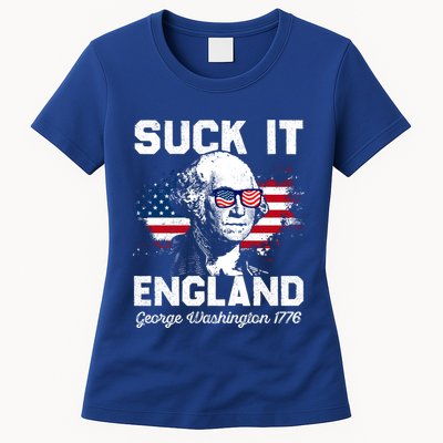 Suck It England Funny 4th Of July George Washington 1776 Womens T-Shirt