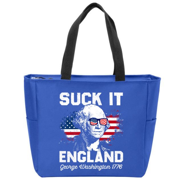 Suck It England Funny 4th Of July George Washington 1776 Zip Tote Bag