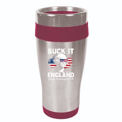 Suck It England Funny 4th Of July George Washington 1776 16oz Travel Tumbler
