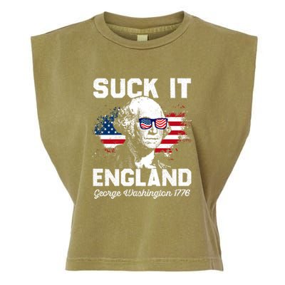 Suck It England Funny 4th Of July George Washington 1776 Garment-Dyed Women's Muscle Tee
