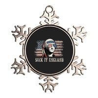 Suck It England 4th Of July George Washington Us Flag Metallic Star Ornament