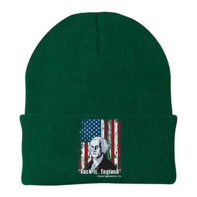 Suck It England Funny 4th Of July George Washington 1776 Knit Cap Winter Beanie