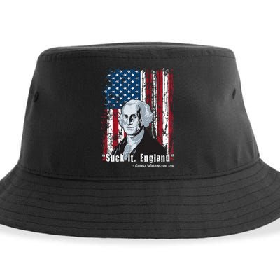 Suck It England Funny 4th Of July George Washington 1776 Sustainable Bucket Hat