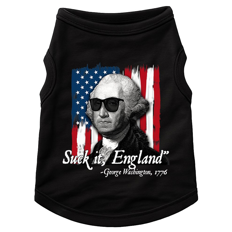 Suck It England Funny George Washington Usa Flag 4th Of July Doggie Tank