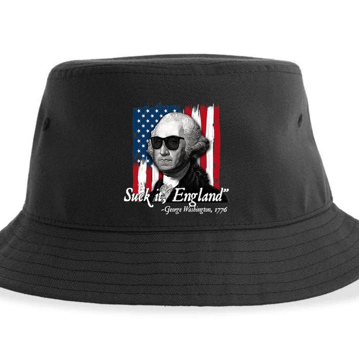 Suck It England Funny George Washington Usa Flag 4th Of July Sustainable Bucket Hat