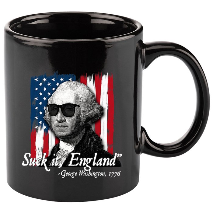 Suck It England Funny George Washington Usa Flag 4th Of July 11oz C Handle Ceramic Mug
