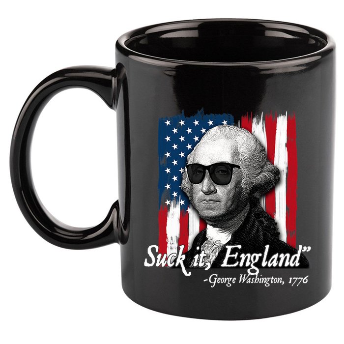 Suck It England Funny George Washington Usa Flag 4th Of July 11oz C Handle Ceramic Mug
