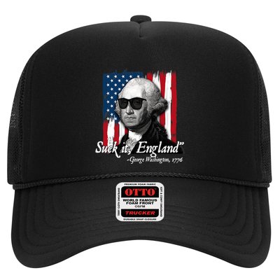 Suck It England Funny George Washington Usa Flag 4th Of July Trucker Hat