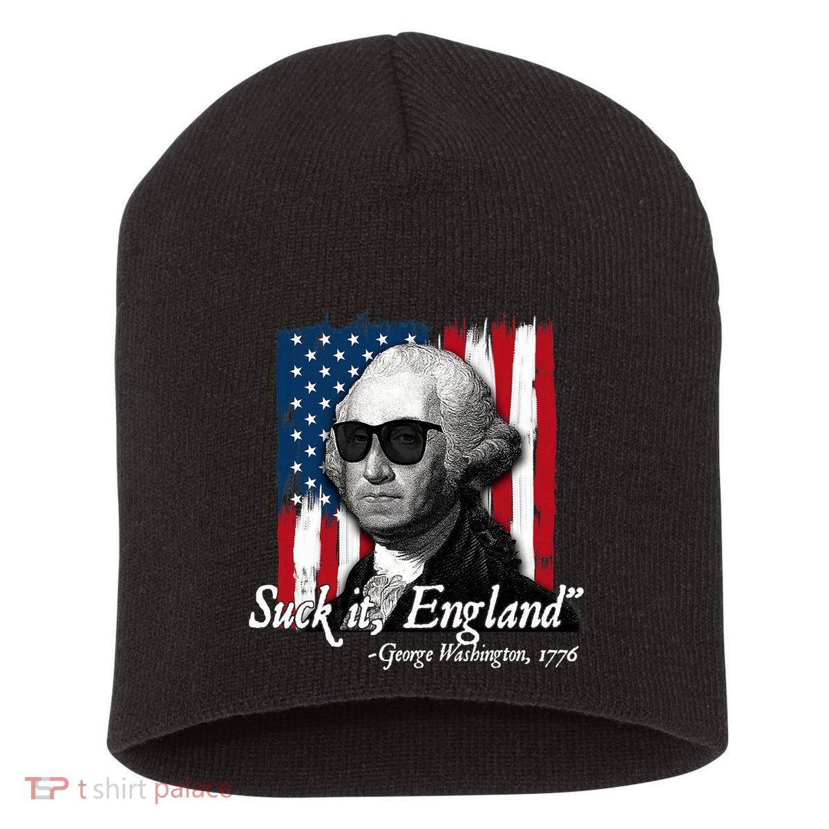 Suck It England Funny George Washington Usa Flag 4th Of July Short Acrylic Beanie