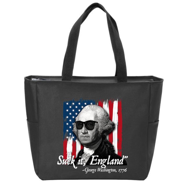 Suck It England Funny George Washington Usa Flag 4th Of July Zip Tote Bag