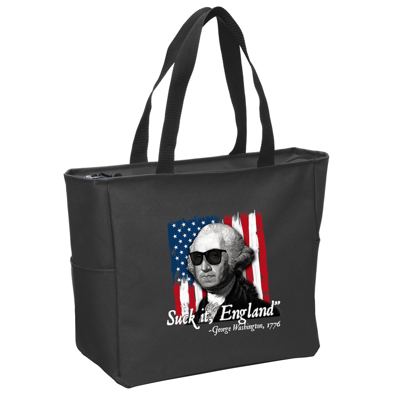 Suck It England Funny George Washington Usa Flag 4th Of July Zip Tote Bag