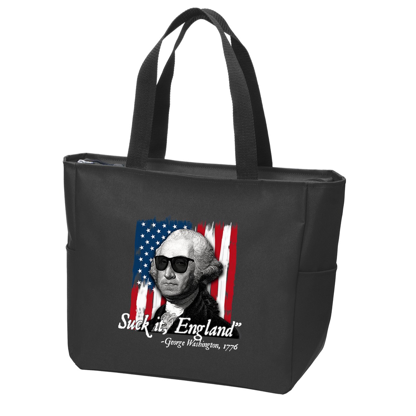 Suck It England Funny George Washington Usa Flag 4th Of July Zip Tote Bag