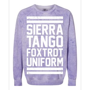 Sierra Tango Foxtrot Uniform STFU Colorblast Crewneck Sweatshirt