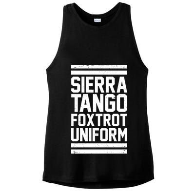 Sierra Tango Foxtrot Uniform STFU Ladies PosiCharge Tri-Blend Wicking Tank