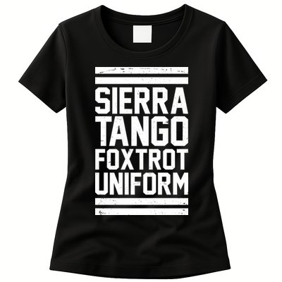 Sierra Tango Foxtrot Uniform STFU Womens T-Shirt