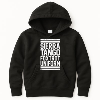 Sierra Tango Foxtrot Uniform STFU Kids Hoodie